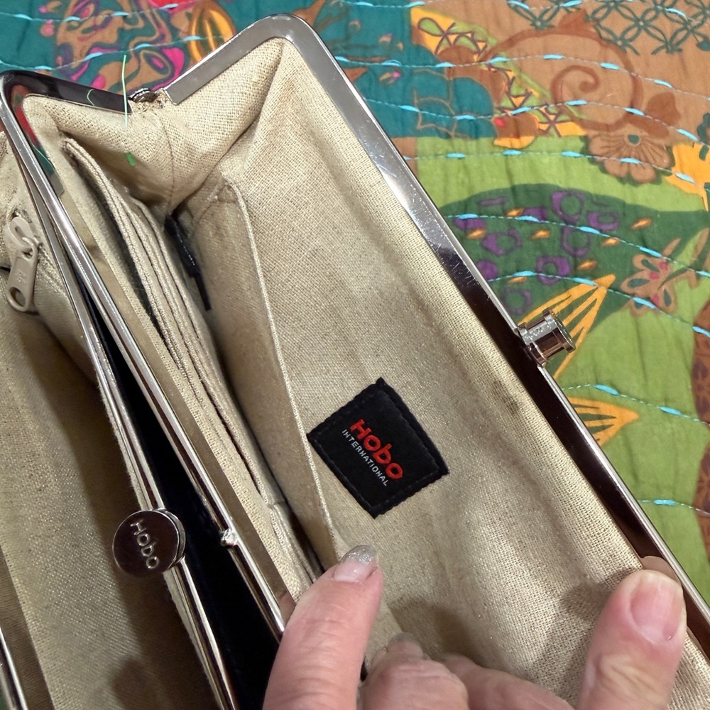 Hobo Blue Leather Frame Clutch - Picture 5 of 9